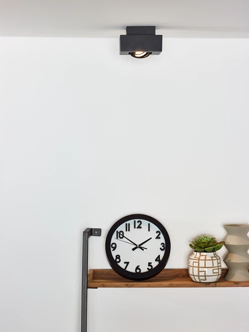 Lucide XIRAX - Foco de techo - LED Dim to warm - GU10 - 1x5W 2200K/3000K - Negro - ambiente 1